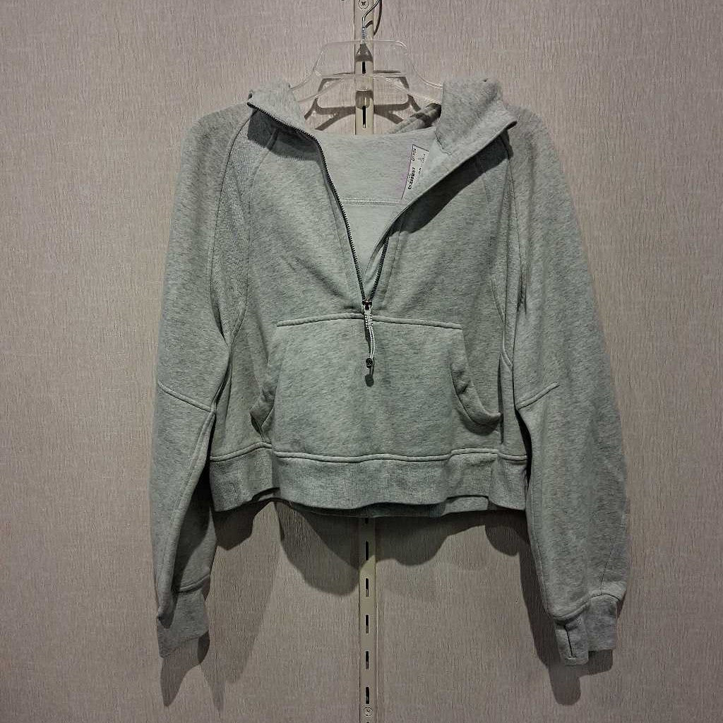 Crop fit zip cotton hoodie, womens