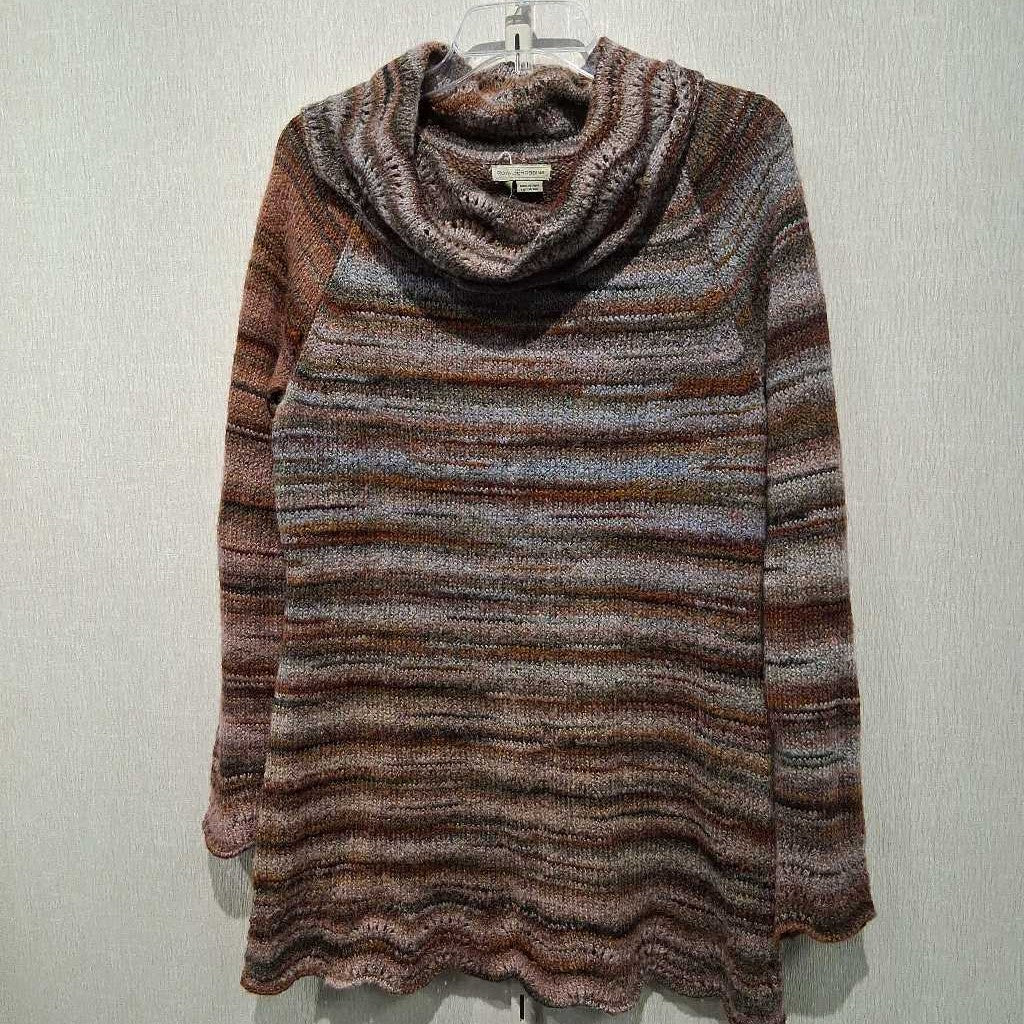 Cowl-neck long sweater