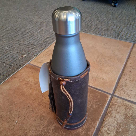 Stainless Bottle with Leather Holder