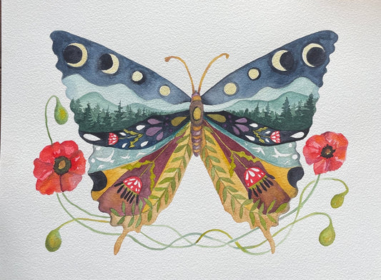 Swallowtail and Poppies By Kat Ryalls