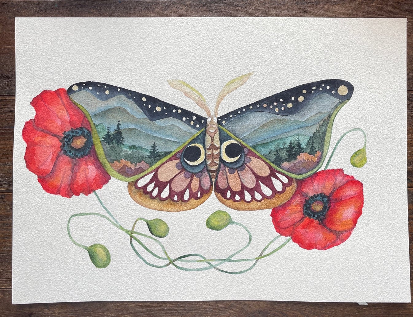 Swallowtail and Poppies By Kat Ryalls