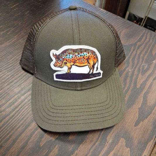 Mesh Trucker Hat (trout/pig)
